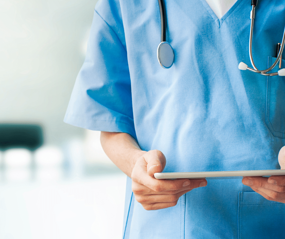 Healthcare professionals participating in a staff training workshop for skill development.